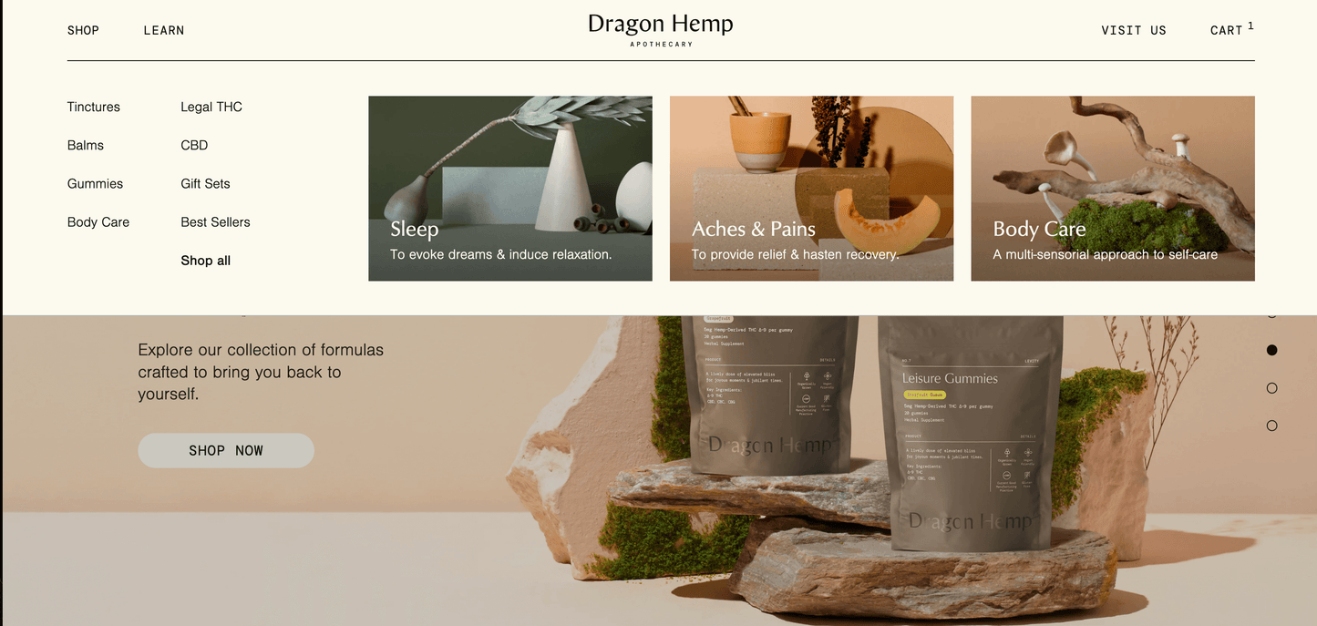 Dragon Hemp Menu